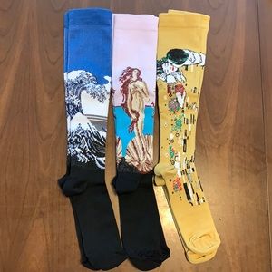 DCF Great Paintings Compression Socks Size Small/Medium NWOT